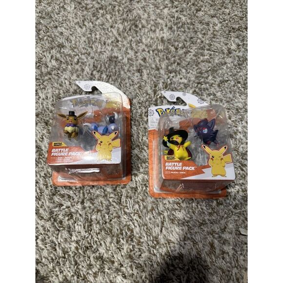 JAZWARES POKEMON 2024‎ HALLOWEEN BATTLE FIGURE PACK LOT OF 2 (4TOTAL FIGURES) - Picture 1 of 4